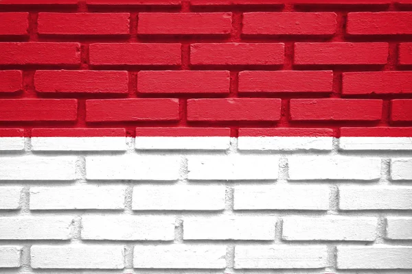 indonesia flag on brick wall