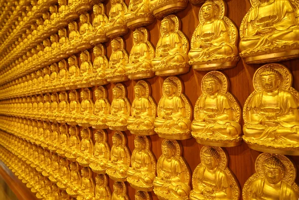 Тысяча золотых скульптур Будды — стоковое фото