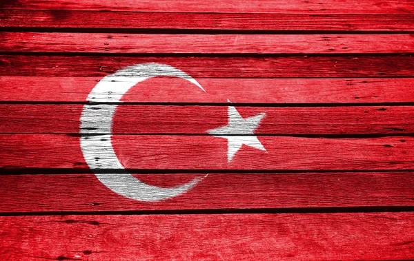 Turkey flag on wood — Stock Photo, Image