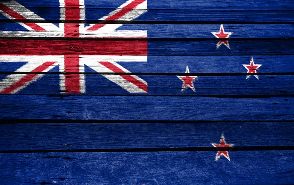 Flaga Nowej Zelandii na drewno — Zdjęcie stockowe