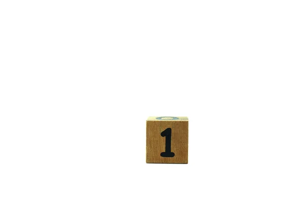 Anzahl Holz, isoliert auf weißem Hintergrund — Stockfoto