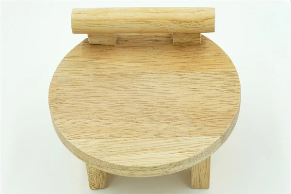 Small circle wood table , isolate on white background — Stock Photo, Image