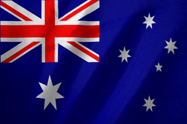 Bandera de Australia sobre fondo de tela — Foto de Stock