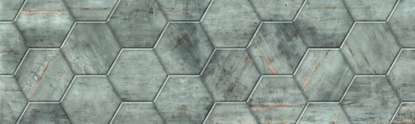 Hex tiles with a rusty stone texture