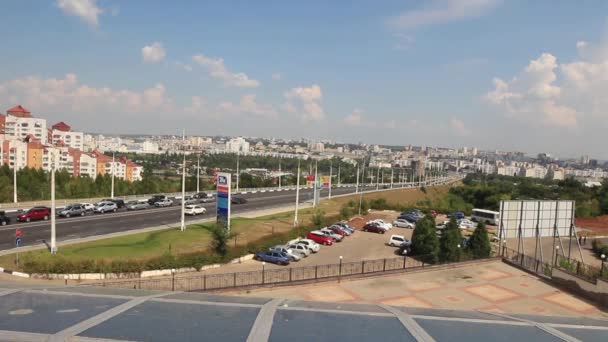 Panorama Della Città Belgorod Auto Stanno Andando — Video Stock