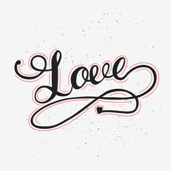 Tarjeta de amor con letras dibujadas a mano . — Vector de stock