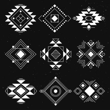 Kabile geometrik öğeleri koleksiyonu.