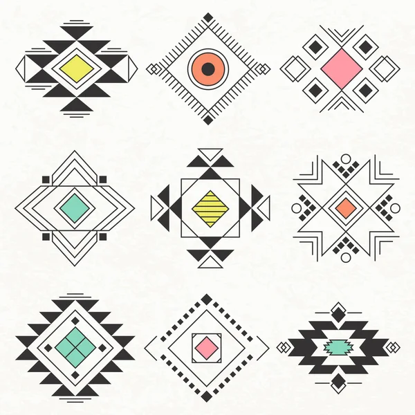 Colección de elementos geométricos tribales . — Archivo Imágenes Vectoriales