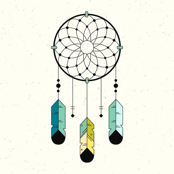 Lineární logo dreamcatcher ilustrace. — Stockový vektor