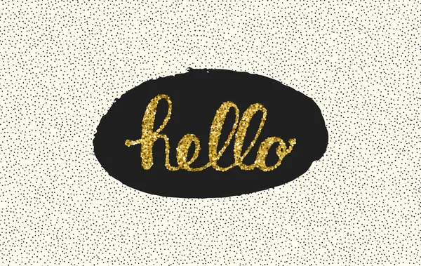 Hello lettering with dot on white background. — Stock Vector