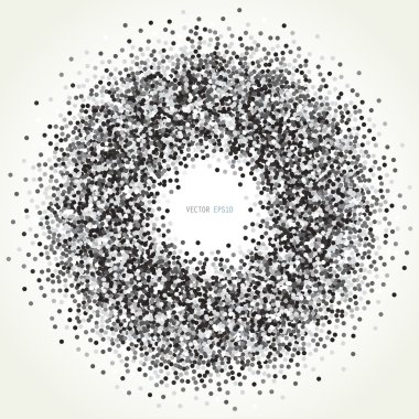 Beyaz zemin üzerinde parıldıyor gümüş daire.