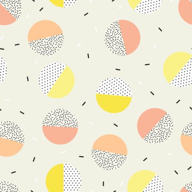 Trendy geometrik öğeleri memphis kartları.