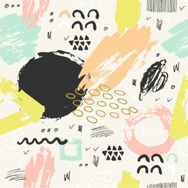 Trendy seampless desen fırça darbeleriyle.