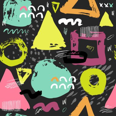 Trendy seampless desen fırça darbeleriyle.