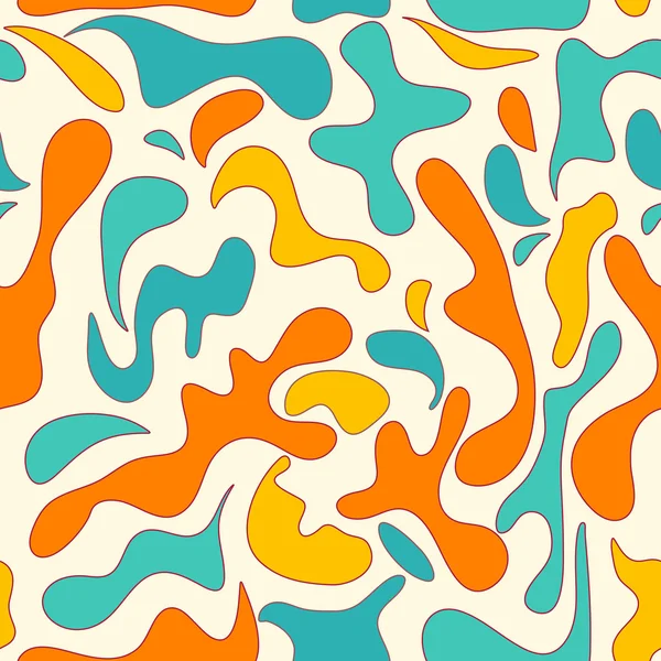 Vector seamless pattern with retro swirl shapes. — Stock Vector