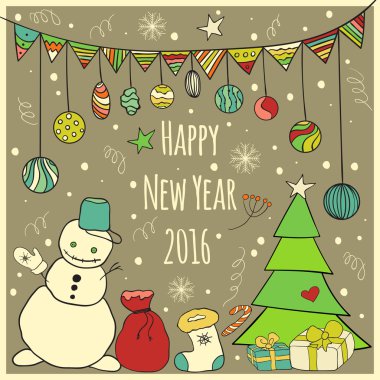 Kış doodle koleksiyonu.