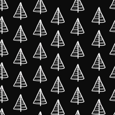 Noel sorunsuz ağaç karalamalar desen.