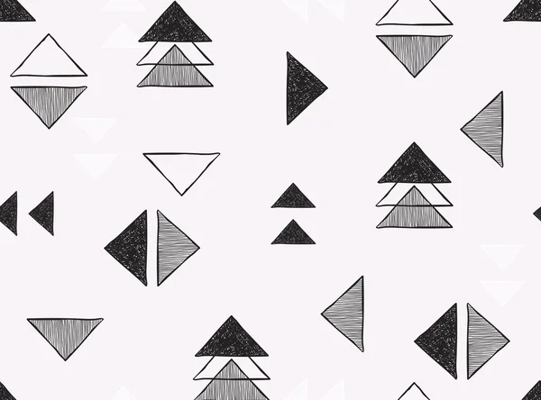 シームレスな手描きの三角形のパターン. — ストックベクタ