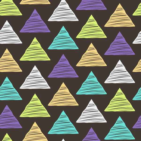 Sömlös handritade trianglar mönster. — Stock vektor