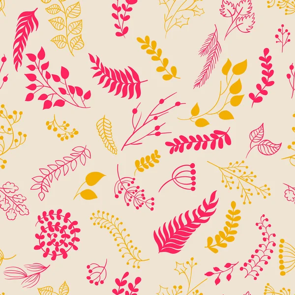 Seamless pattern vintage floral elements. — Stock Vector