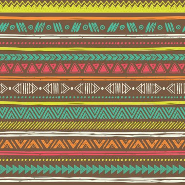 Kabile elle çizilmiş arka plan, etik doodle desen.