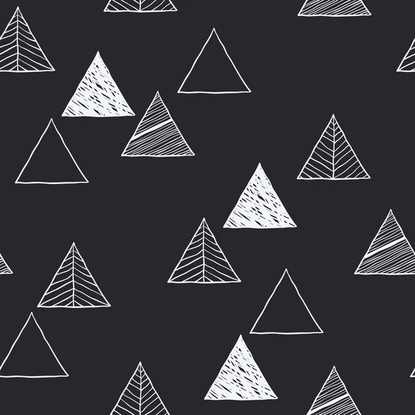 シームレスな手描きの三角形のパターン. — ストックベクタ