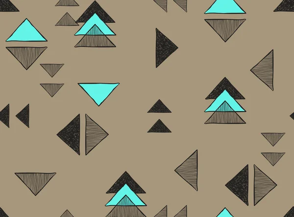 Modèle de triangles sans couture dessinés à la main . — Image vectorielle