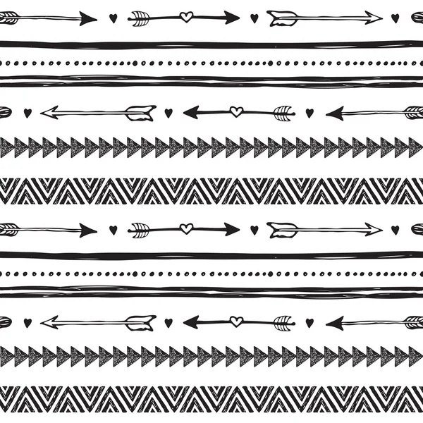 Fondo dibujado a mano tribal, patrón de garabato ético . — Archivo Imágenes Vectoriales