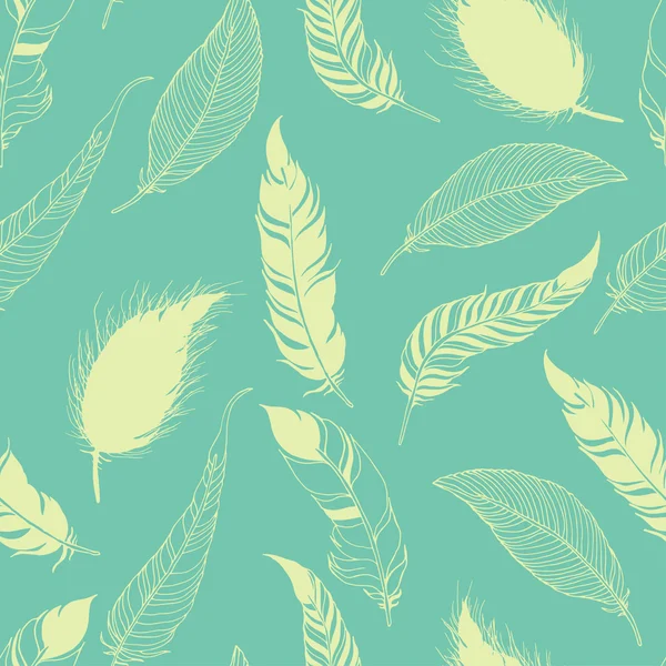 Feather tribal seamless pattern. — Stock Vector