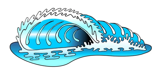 Blue Surfing Wave Barrel Design