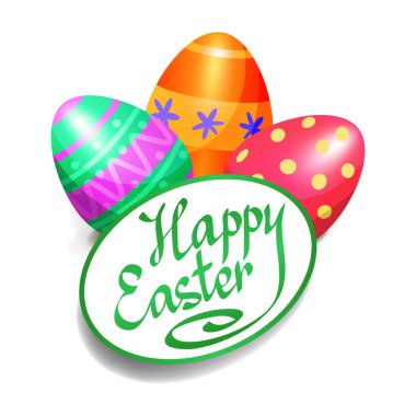 Renkli Paskalya yumurta Paskalya tatili için tasarım. Paskalya vektör