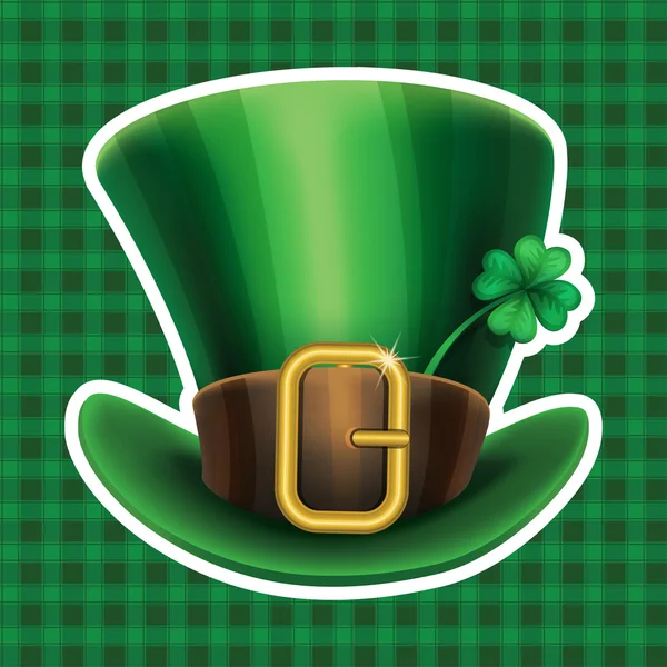Του St. Patrick ημέρα πράσινο καλλικάτζαρος καπέλο με το τριφύλλι — Διανυσματικό Αρχείο