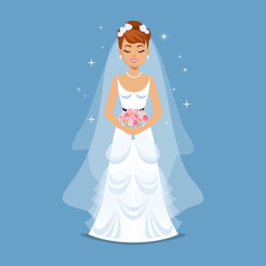 Elegant Bride in Wedding dress in modern styles. Wedding fashion