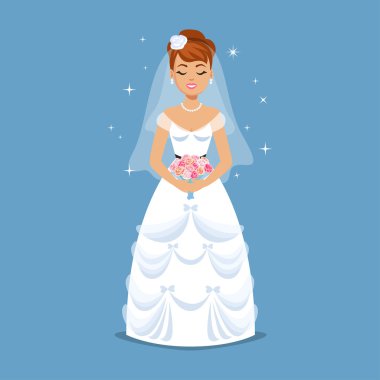 Elegant Bride in Wedding dress in classic styles.