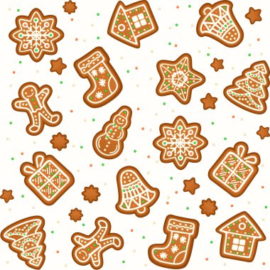 Gingerbread Noel kurabiyeleri ile Seamless modeli