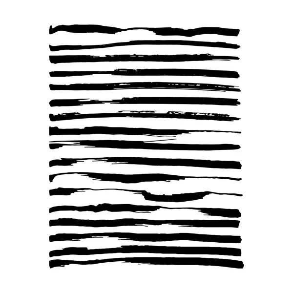 组的黑色污迹笔刷油墨描边。抽象艺术 — 图库矢量图片