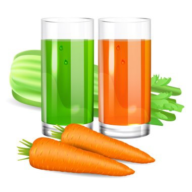 Kereviz ve havuç suyu ile cam. Kereviz ve havuç.