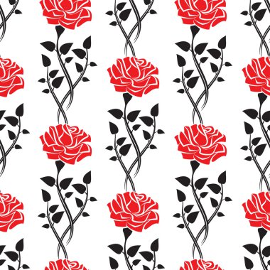 Siyah gül yaprakları ile Seamless Modeli.