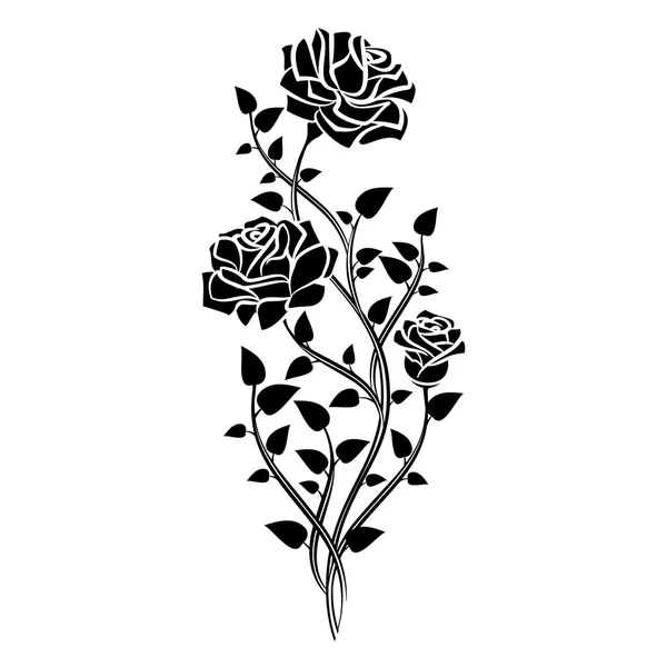 Ornamento di Rose. Elementi decorativi di disegno floreale. Vector — Vettoriale Stock