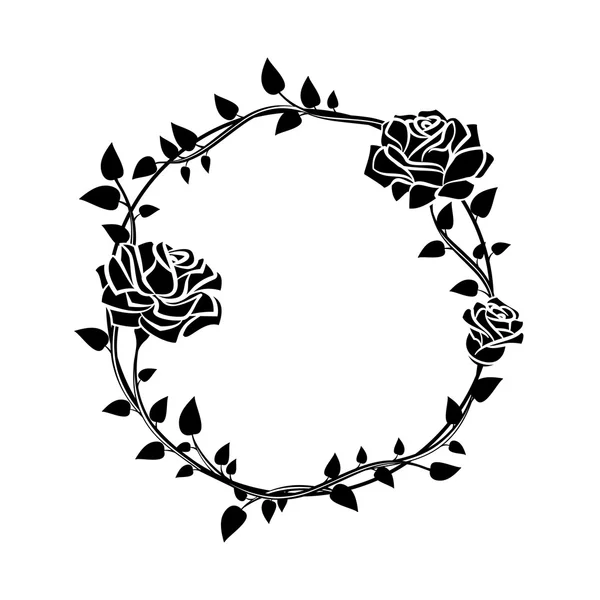 Frame van rozen. Stijlvolle decoratieve rand met rozen. — Stockvector