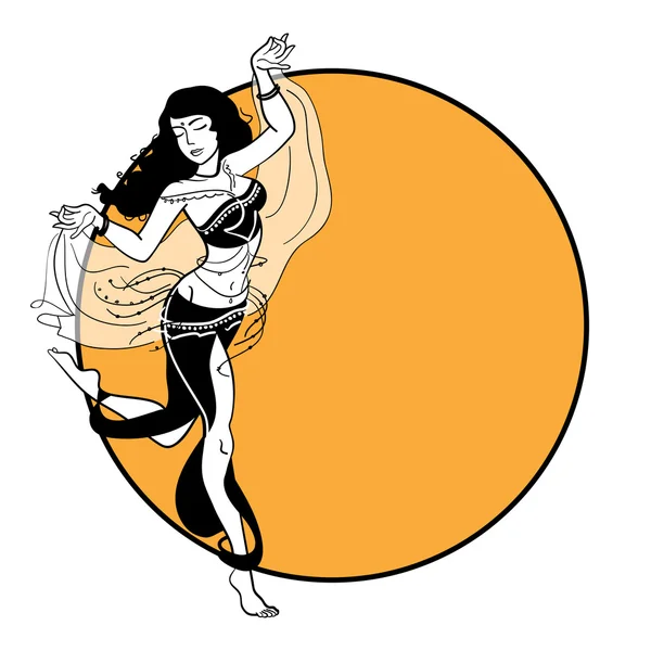 นักเต้นท้อง ภาพประกอบของผู้หญิงเต้นรําท้อง — ภาพเวกเตอร์สต็อก