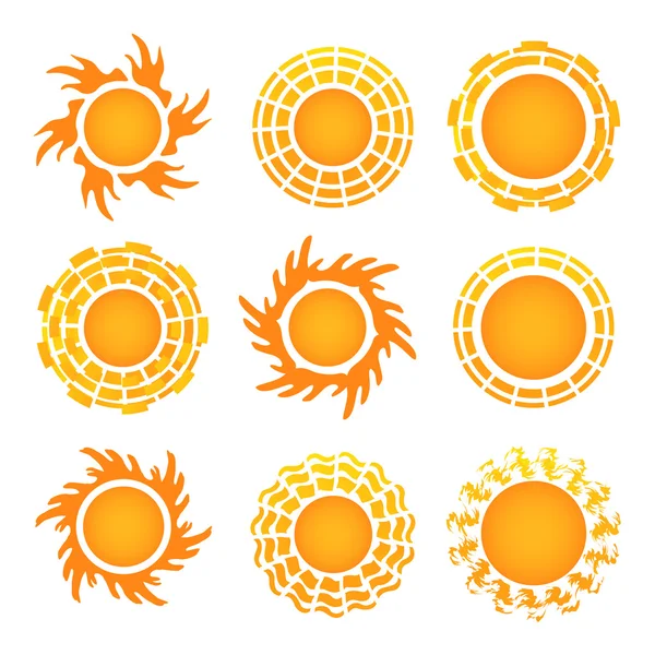 Icono del sol sobre fondo blanco. Ilustración vectorial . — Vector de stock
