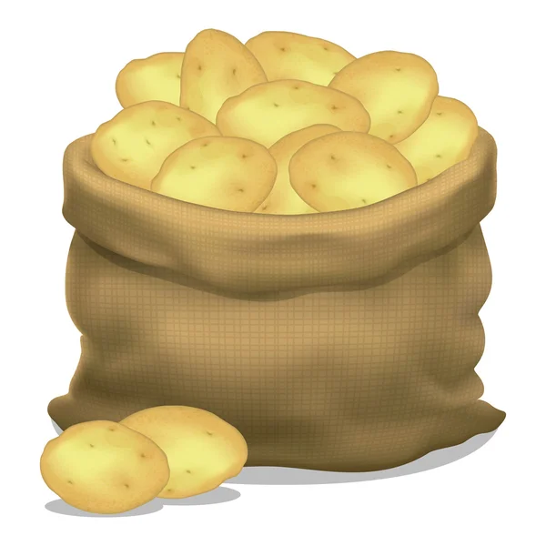 Beyaz bir arka plan üzerinde patates çuvalı Illustration. Vektör