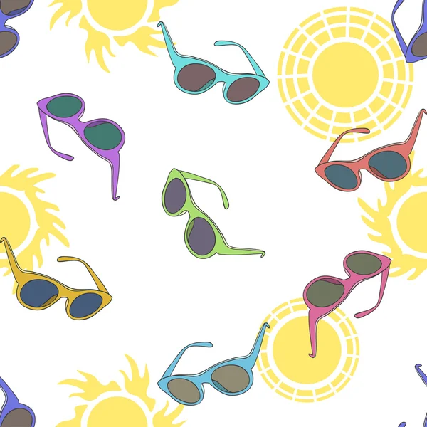 Patrón sin fisuras con coloridas gafas de sol. Patrón de gafas. — Archivo Imágenes Vectoriales