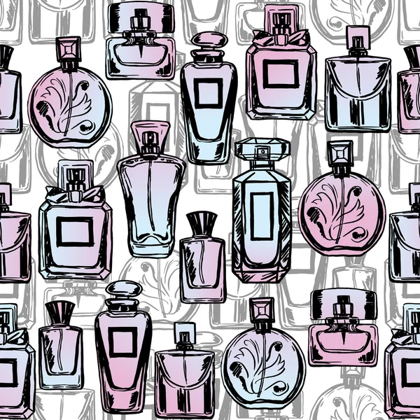 Wektor wzór bezszwowe perfumy. — Wektor stockowy