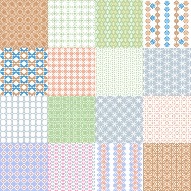 Retro seamless modeli büyük kümesi. Vektör toplama.