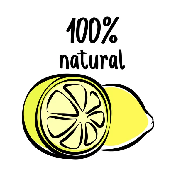 Logo dibujo de limón. Ilustración de vector. — Archivo Imágenes Vectoriales