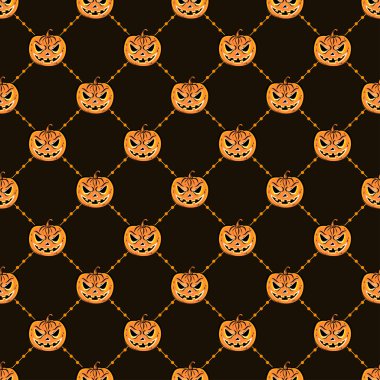 Bir kabak ile Seamless modeli. Cadılar Bayramı partisi tasarım