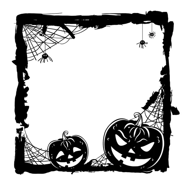 Halloween tök és a fekete pók absztrakt háttér — Stock Vector