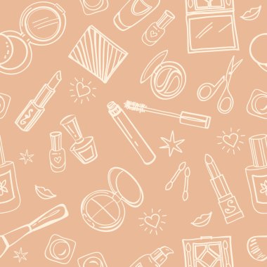 Kozmetik, güzellik aksesuarları ile Seamless Modeli
